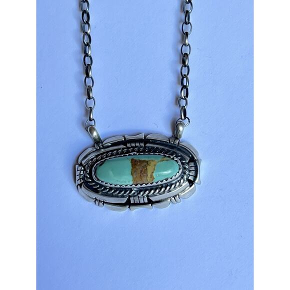 Navajo Sterling Turquoise Necklace by Begay - Picture 4 of 11